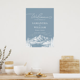 Mountain Scenery Wedding Welcome sign