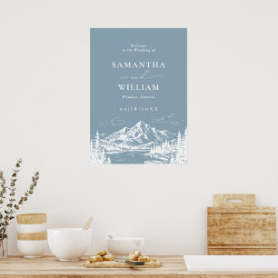 Mountain Scenery Wedding Welcome sign