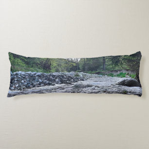 Mountain Scenic Autumn River - Wild Nature Romania Body Cushion