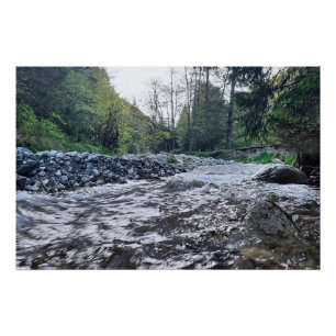 Mountain Scenic Autumn River - Wild Nature Romania Poster