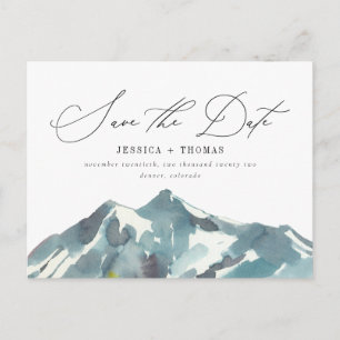 Mountain Script Celebration Save The Date Postcard