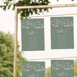 Mountain Seating Chart Card Pine Tree Outdoor