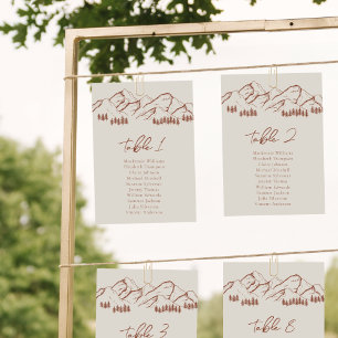 Mountain Seating Chart Card Pine Tree Outdoor