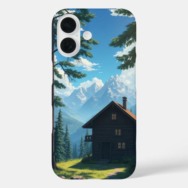 Mountain Serenity: A Tranquil Cabin Escape Case-Mate iPhone Case (Back)