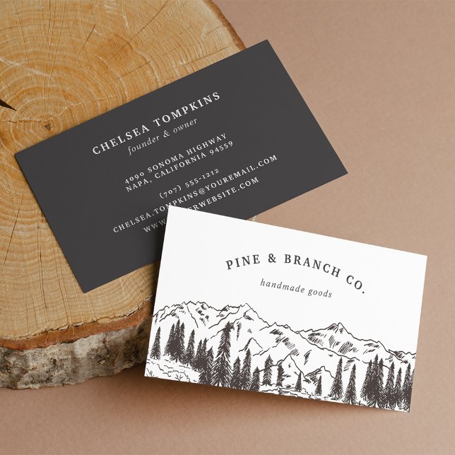 Mountain Sketch Logo Business Card (Creator Uploaded)