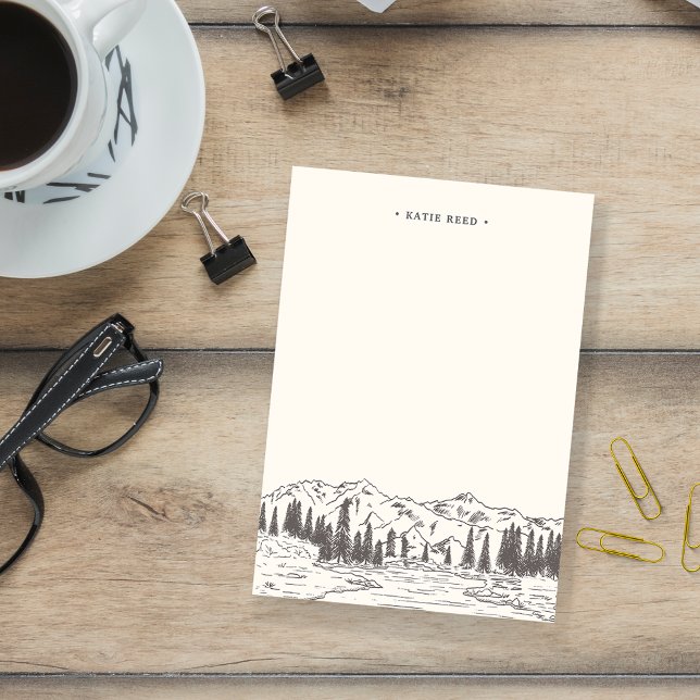Mountain Sketch Personalised Post-it Notes (Creator Uploaded)