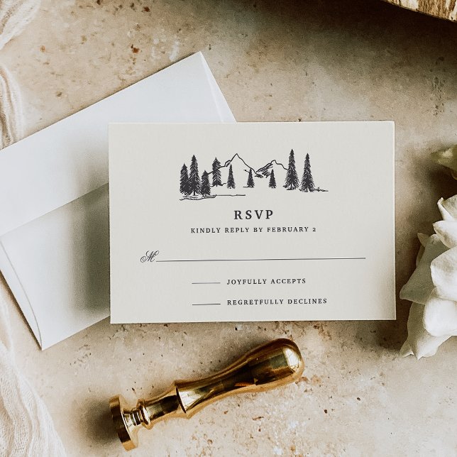 Mountain Sketch RSVP Card (Creator Uploaded)