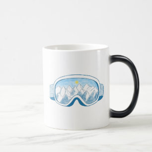 Mountain Ski Goggles Illustration Magic Mug