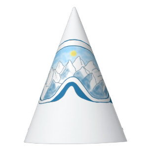Mountain Ski Goggles Illustration Party Hat