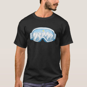 Mountain Ski Goggles Illustration  T-Shirt