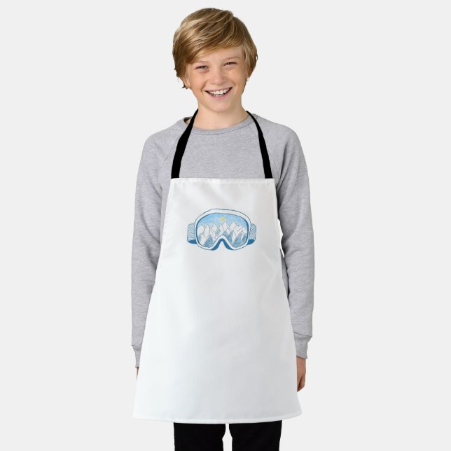Mountain Ski Goggles Kids Hobby   Apron (Worn)