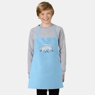 Mountain Ski Goggles Kids Hobby Chef Pale Blue   Apron
