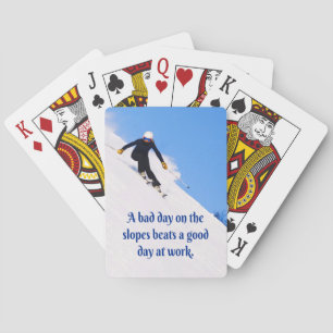 Mountain Ski Slopes Fresh Snow Fall Skiing Funny Playing Cards