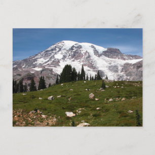 Mountain Skiing Postcard Winter