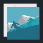 Mountain Skiing Sport  Card<br><div class="desc">Skiers you'll meet on the snowy mountain. Get more winter sport and experience skiing holidays with this ski design.</div>