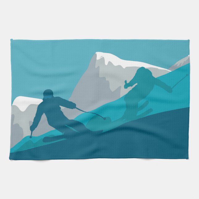  Mountain Skiing  Sport   Tea Towel (Horizontal)
