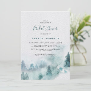 Mountain Smoky Greenery Bridal Shower Invitation