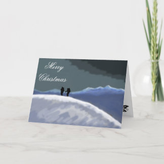 mountain snow Christmas card