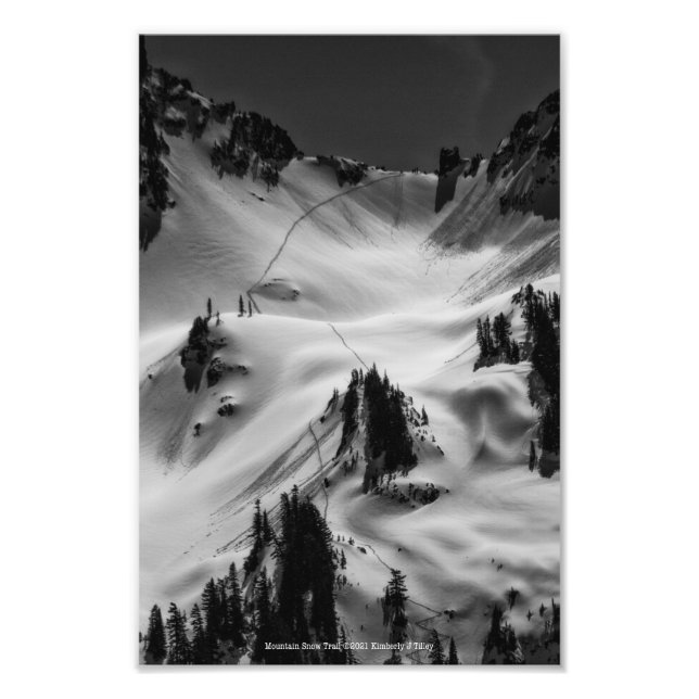 Mountain Snow Trail Photo Print (Front)