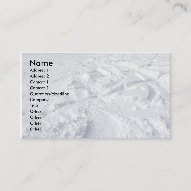 Mountain Snow Trails Business Card (Front)