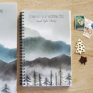 Mountain Snow & Tree Spiral Notebook | Friendship 
