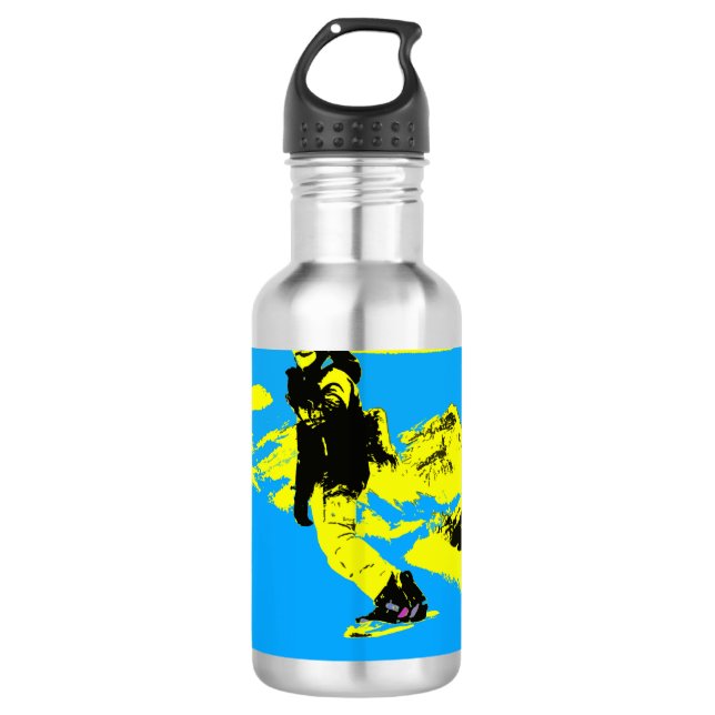 Mountain Snowboarding- Snowboarder   710 Ml Water Bottle (Front)