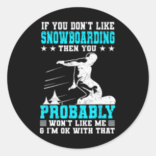 Mountain Snowboarding Winter Sports Snowboarder  Classic Round Sticker