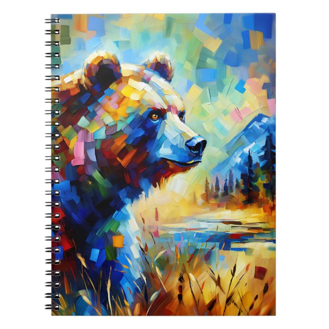 Mountain Spirit Bear – Abstract Wilderness Art Notebook (Front)