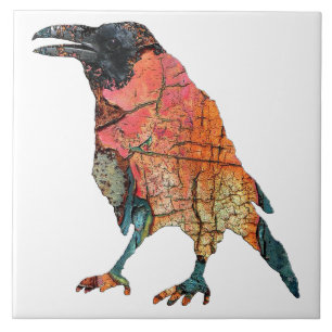 Mountain Spirits - Crow Ceramic Tile