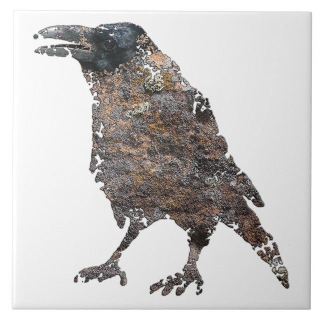 Mountain Spirits - Crow Ceramic Tile (Front)