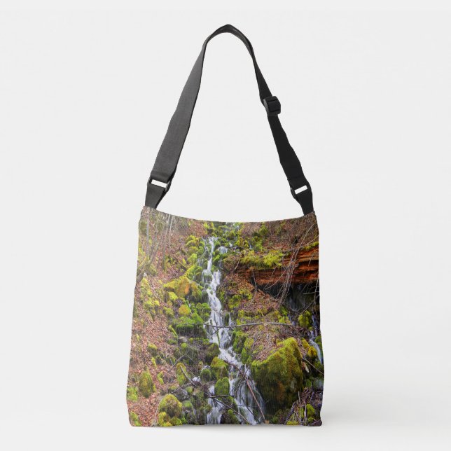 Mountain spring waterfall..... crossbody bag (Front)
