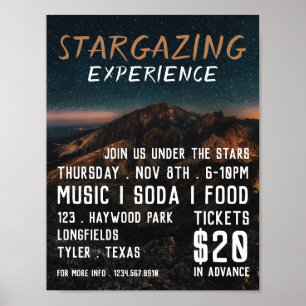 Mountain Stargazer, Planetarium Event Advertising Poster