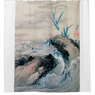 Mountain Stream, Hokusai Shower Curtain