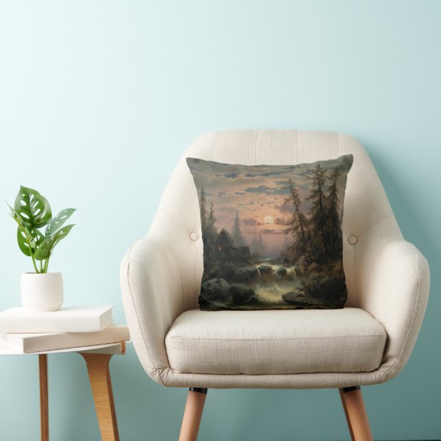 Mountain Stream in the Moonlight – Albert Rieger Cushion (Chair)