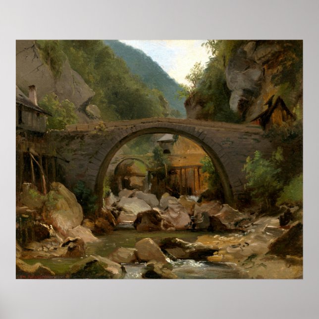 Mountain Stream - Théodore Rousseau Fine Art Poster (Front)