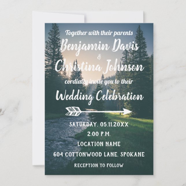 Mountain Stream Wedding Invitations (Front)
