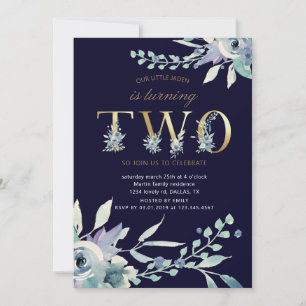 mountain summer floral gold second birthday