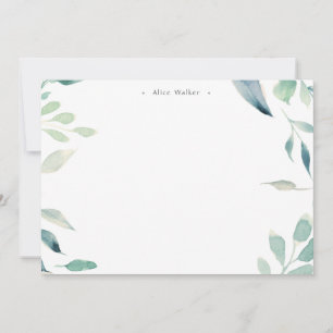 mountain summer floral monogram Stationery Card