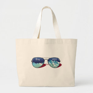 Mountain sun glasses large tote bag