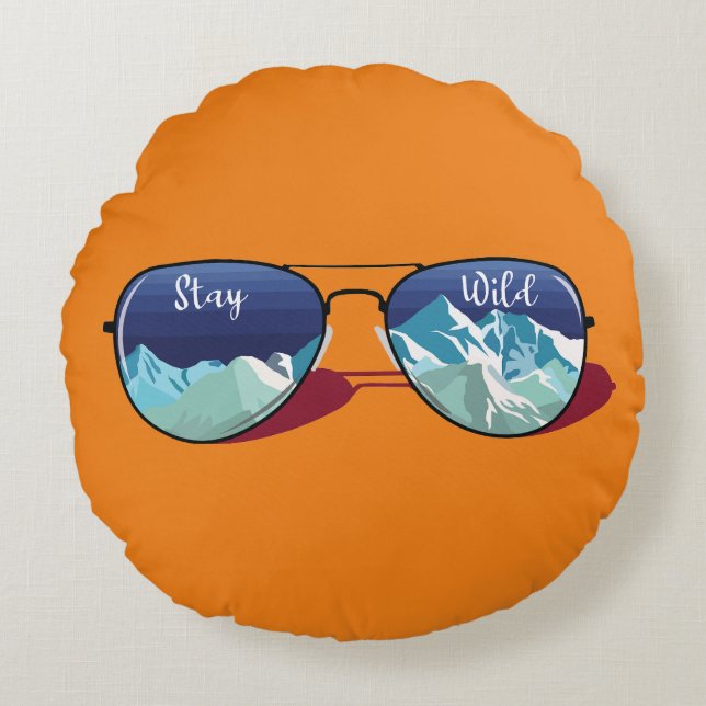Mountain sun glasses round cushion (Front)