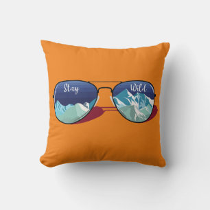 Mountain sun glasses throw pillow
