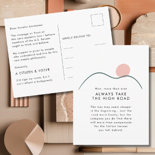 Mountain Sun Take the High Road for Senators Postcard