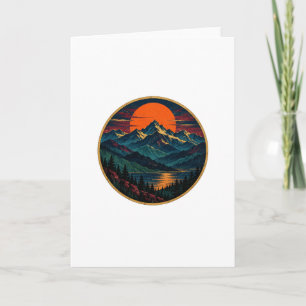 Mountain Sunrise Badge Folded Card