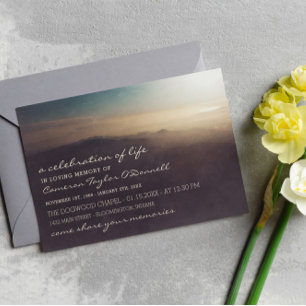 Mountain Sunrise   Celebration of Life Invitation
