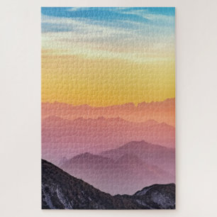 Mountain Sunrise Peaceful Colorful Inspirational Jigsaw Puzzle