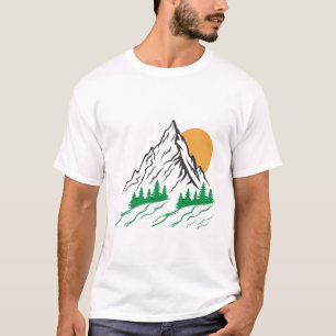 Mountain Sunrise Pine Forest Nature Lover T-Shirt