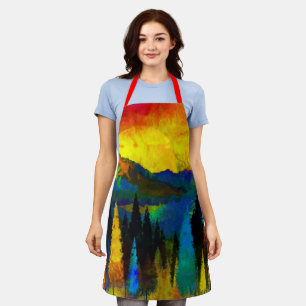 Mountain sunset  apron