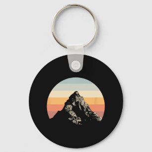 Mountain Sunset Circle Rainbow Outdoor Nature Key Ring