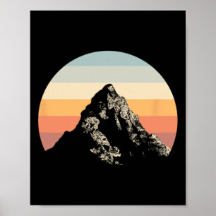 Mountain Sunset Circle Rainbow Outdoor Nature Poster