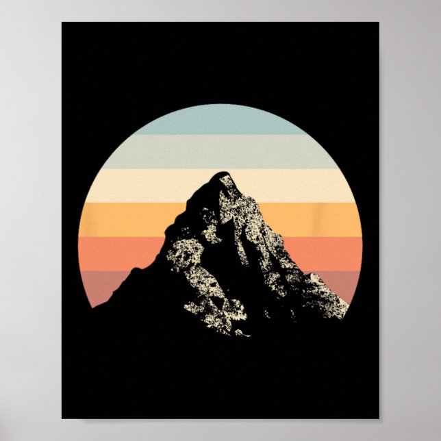 Mountain Sunset Circle Rainbow Outdoor Nature  Poster (Front)